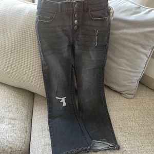 Girls Faded Black Stretch Jeans Size 10